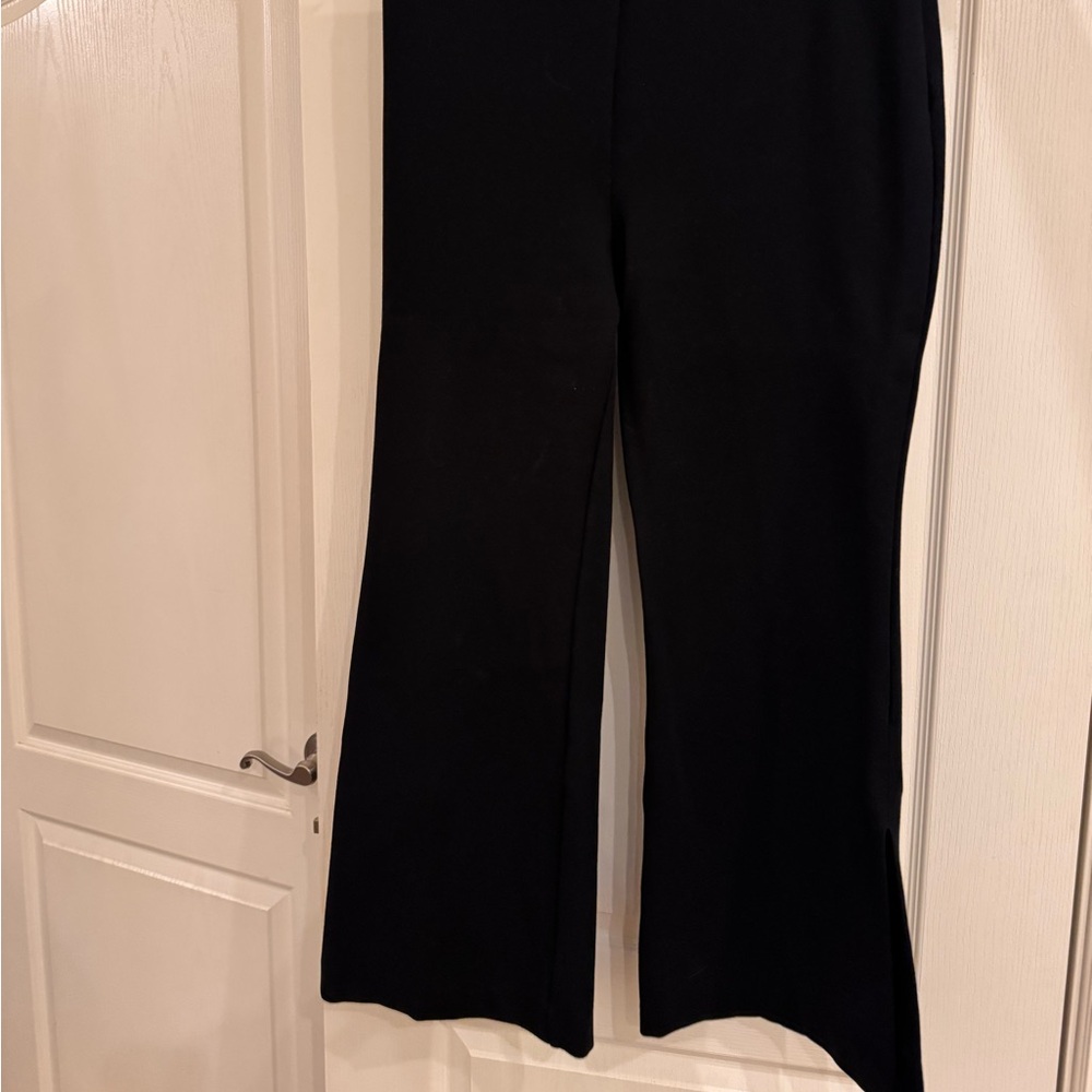 Spanx point knit Elegant Black Women's Pants w/slit at bottom.